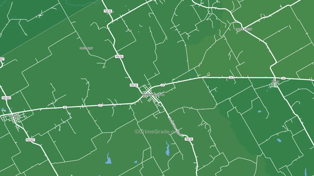 76626, TX Map of Vehicle Theft Rates