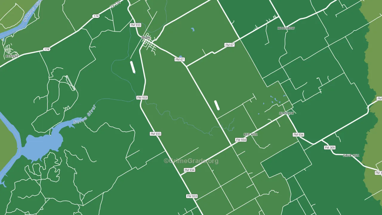 76627, TX Map of Vehicle Theft Rates