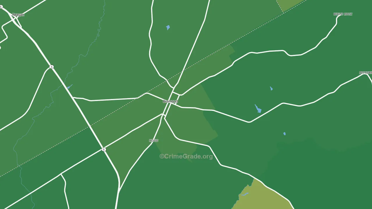 76629, TX Map of Vehicle Theft Rates