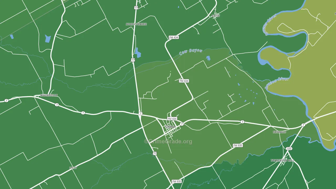76632, TX Map of Vehicle Theft Rates