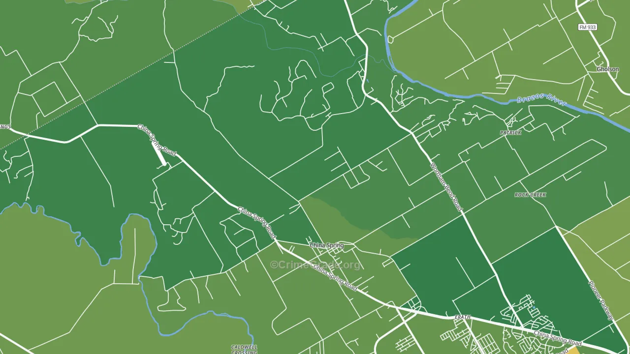 76633, TX Map of Vehicle Theft Rates
