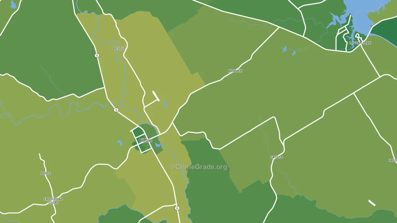 76634, TX Map of Vehicle Theft Rates