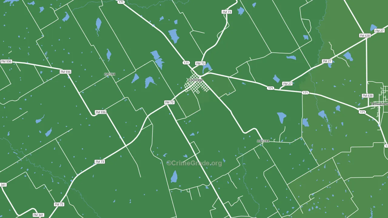 76635, TX Map of Vehicle Theft Rates