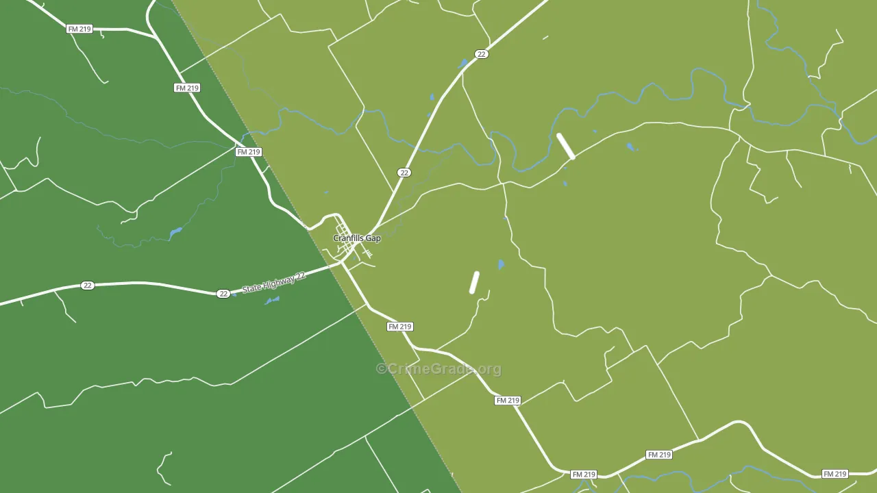 76637, TX Map of Vehicle Theft Rates
