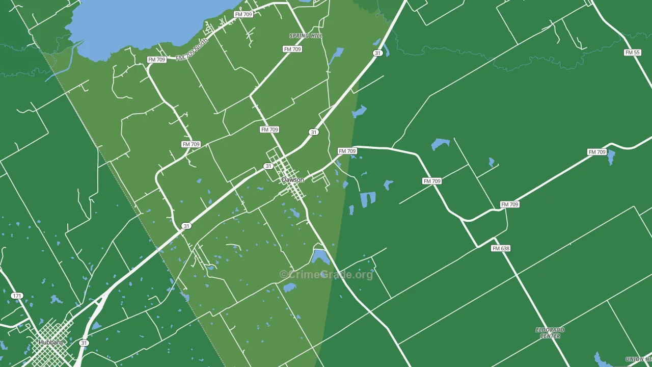 76639, TX Map of Vehicle Theft Rates