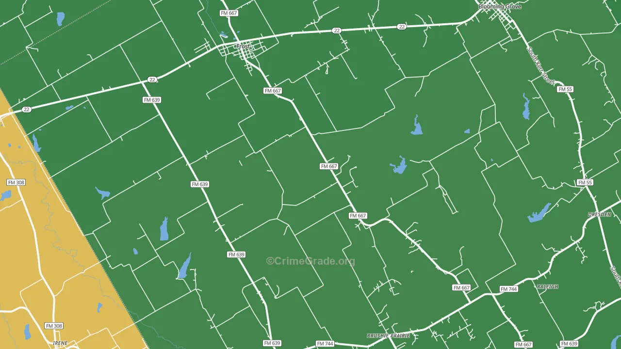 76641, TX Map of Vehicle Theft Rates