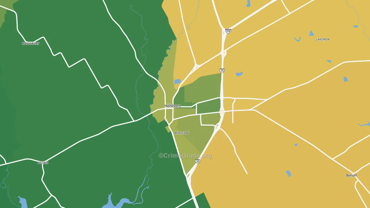 76645, TX Map of Vehicle Theft Rates