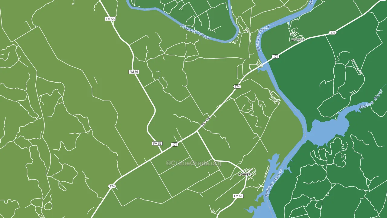 76652, TX Map of Vehicle Theft Rates