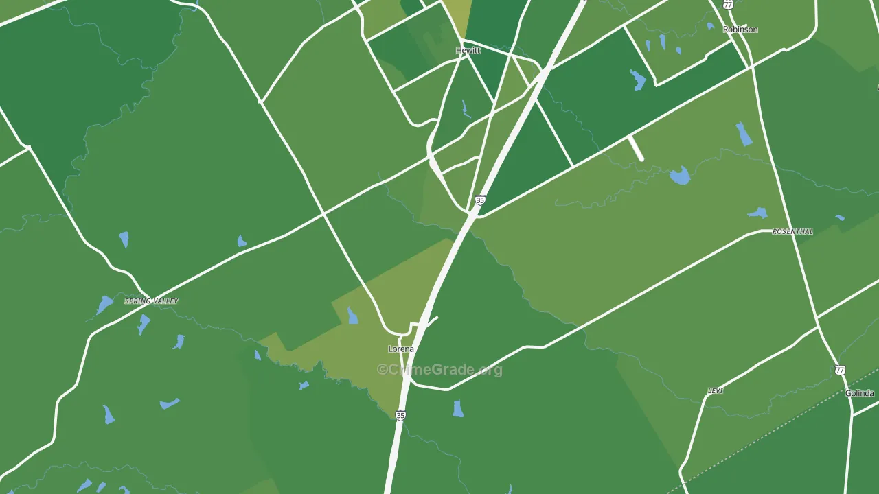 76655, TX Map of Vehicle Theft Rates