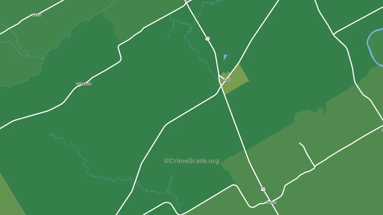 76656, TX Map of Vehicle Theft Rates