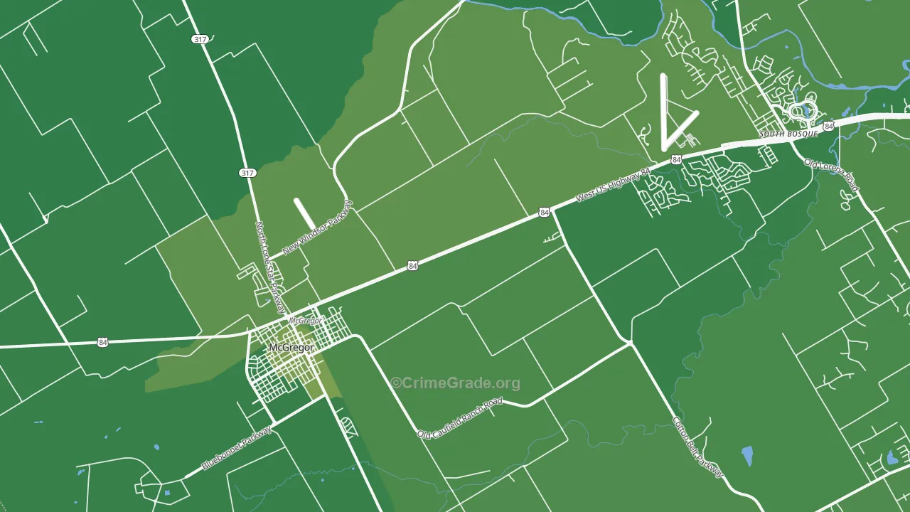 76657, TX Map of Vehicle Theft Rates