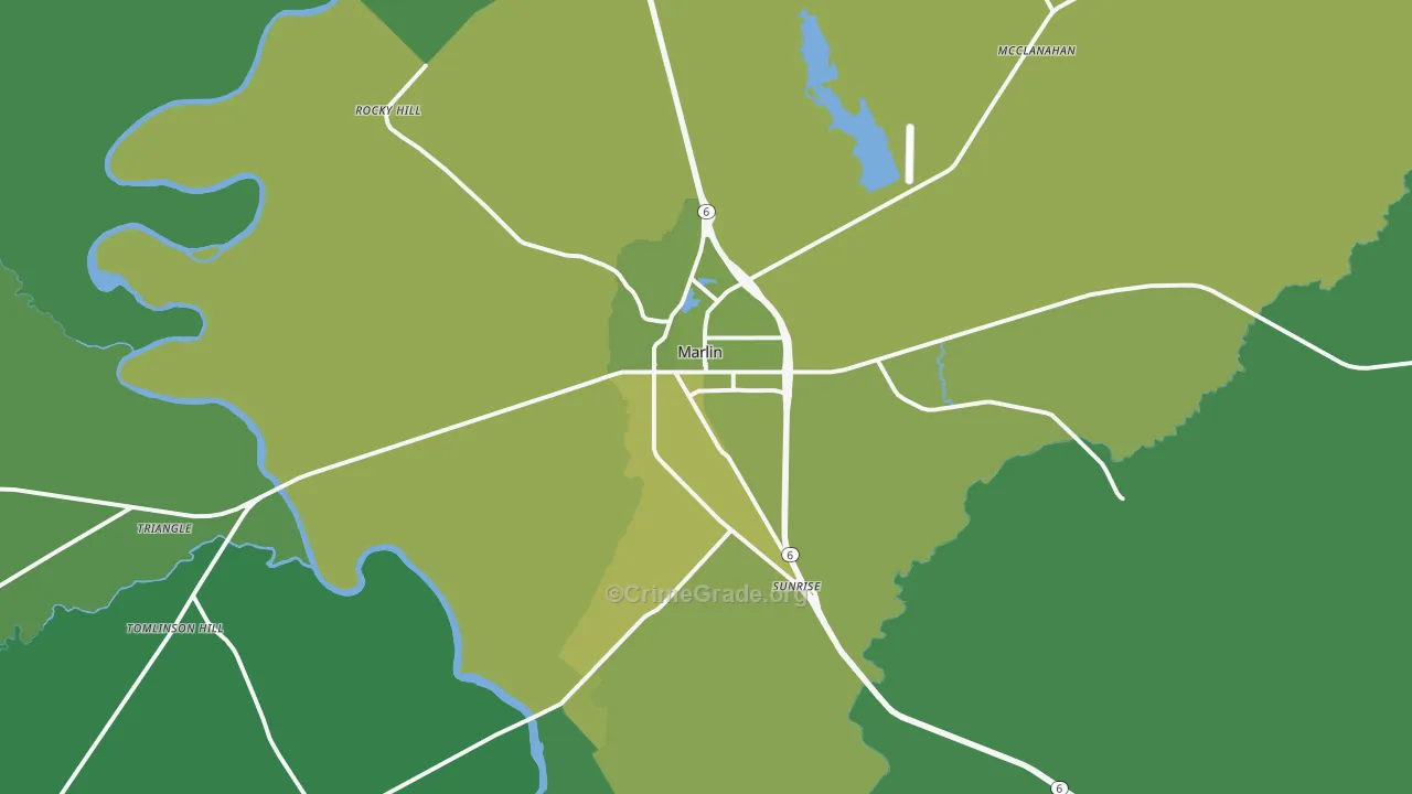 76661, TX Map of Vehicle Theft Rates