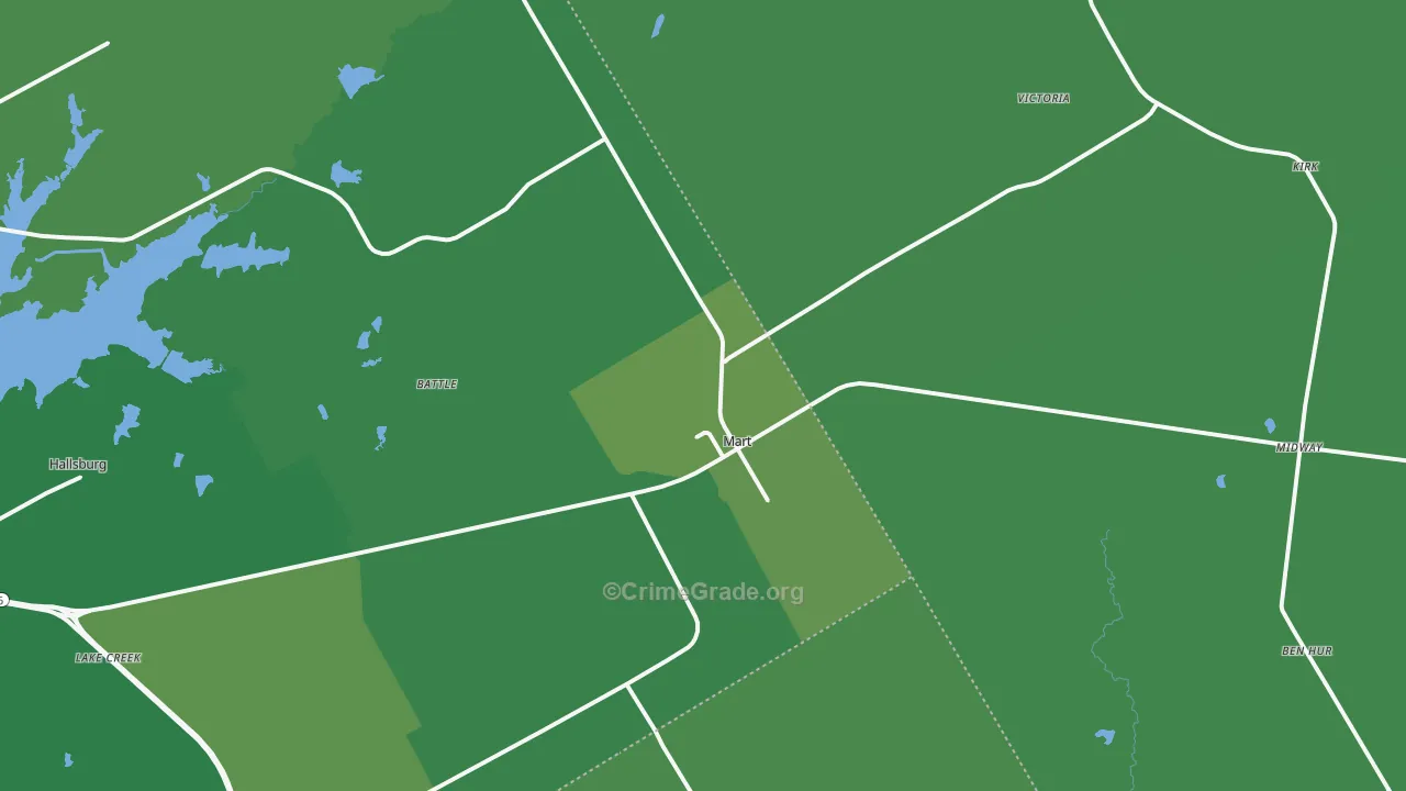 76664, TX Map of Vehicle Theft Rates