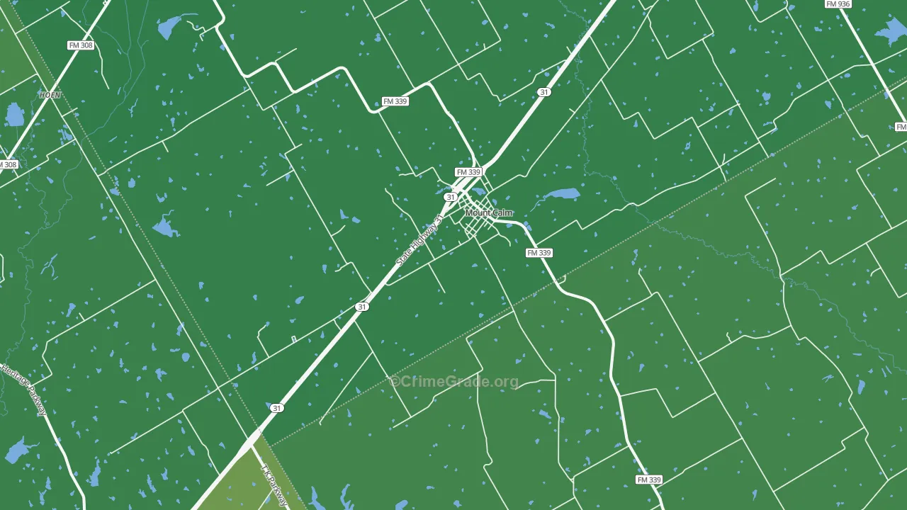76673, TX Map of Vehicle Theft Rates
