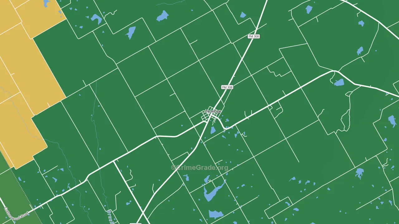 76676, TX Map of Vehicle Theft Rates