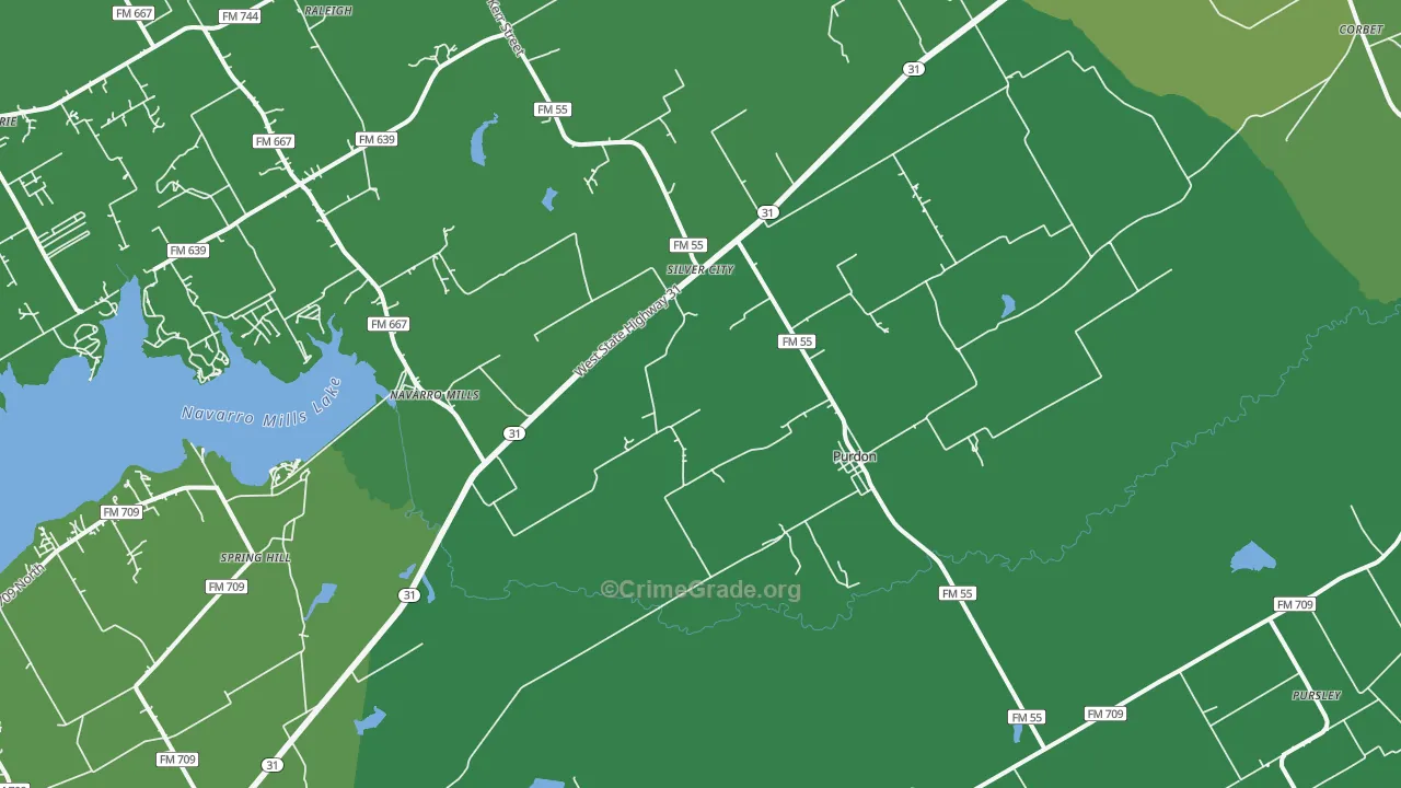 76679, TX Map of Vehicle Theft Rates