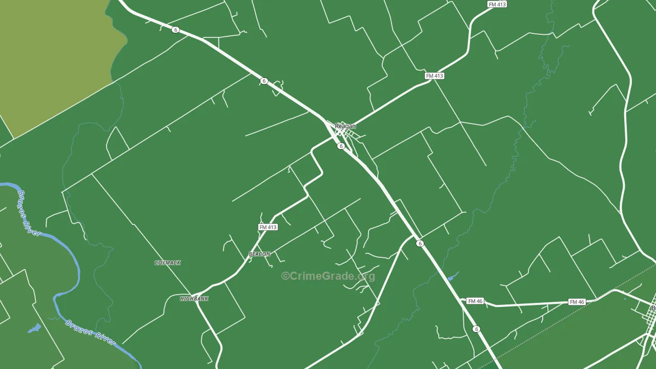 76680, TX Map of Vehicle Theft Rates