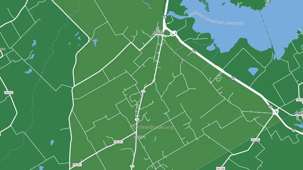 76681, TX Map of Vehicle Theft Rates