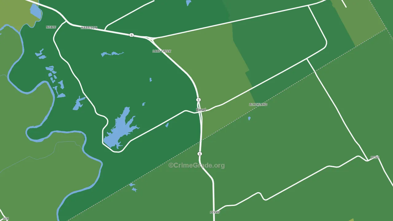76682, TX Map of Vehicle Theft Rates