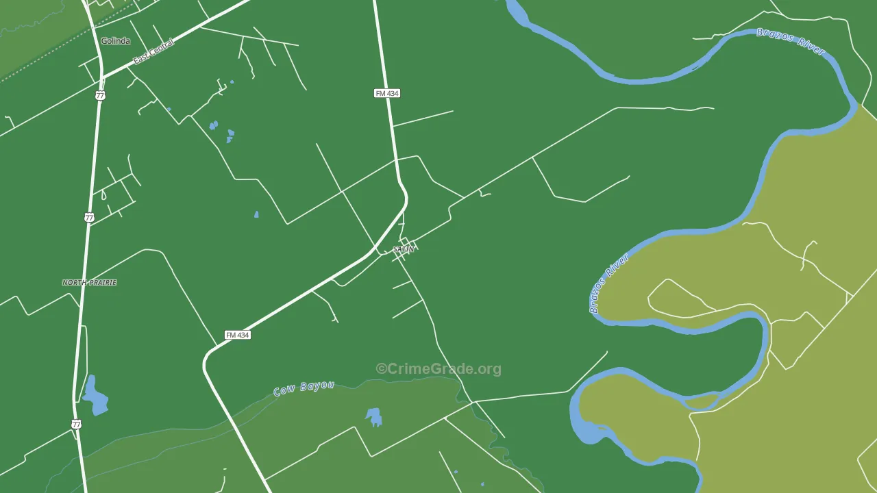 76685, TX Map of Vehicle Theft Rates