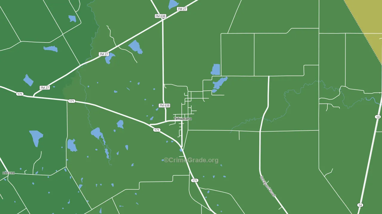76686, TX Map of Vehicle Theft Rates