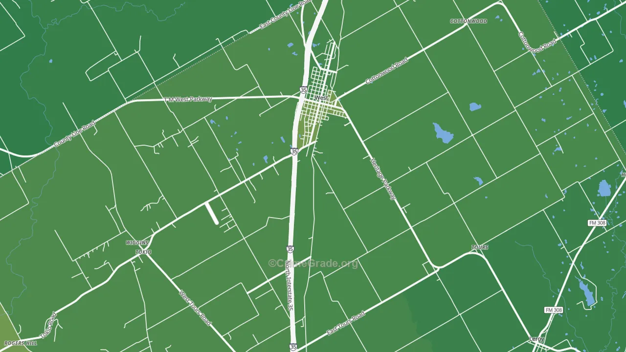 76691, TX Map of Vehicle Theft Rates