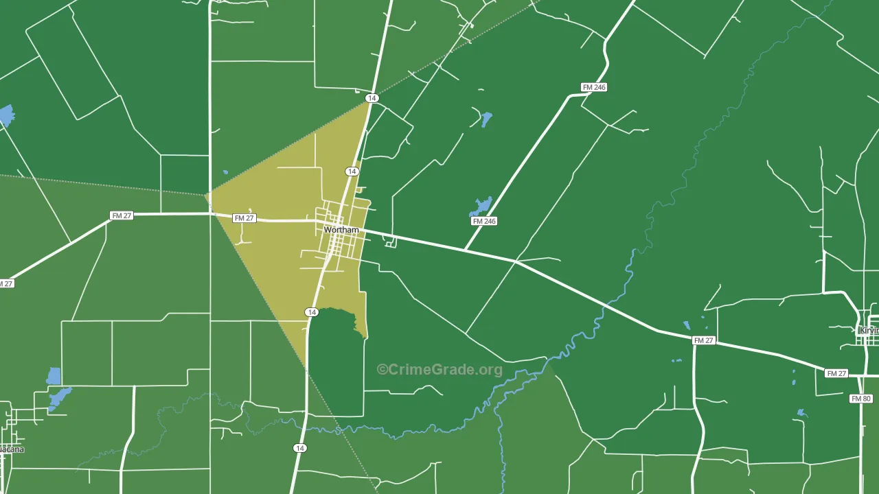 76693, TX Map of Vehicle Theft Rates