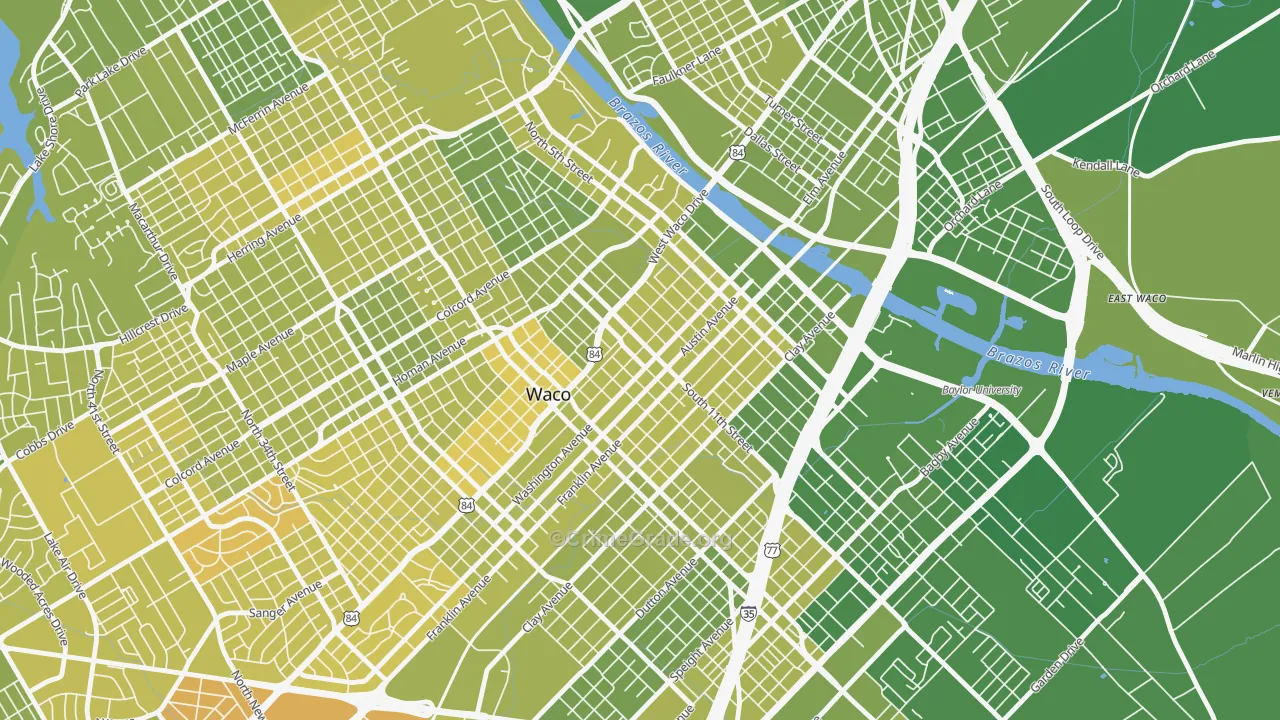 76701, TX Map of Vehicle Theft Rates