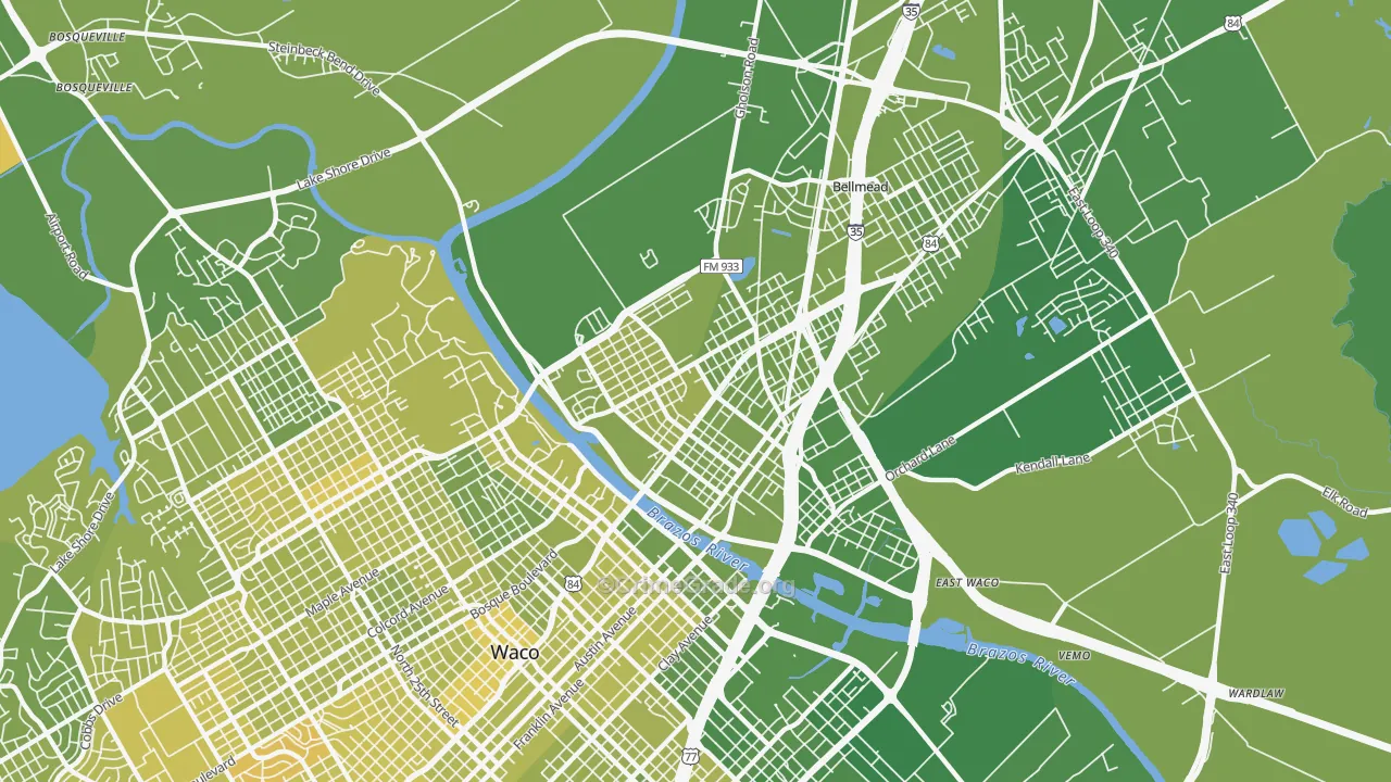 76704, TX Map of Vehicle Theft Rates