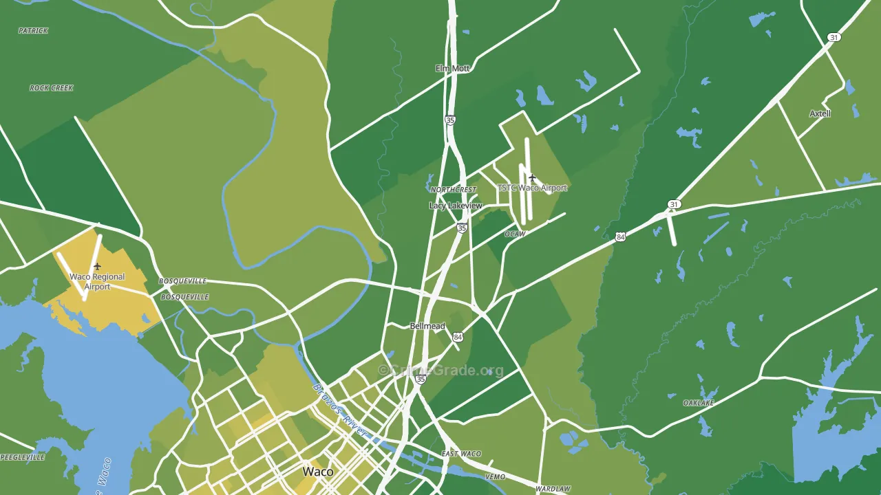 76705, TX Map of Vehicle Theft Rates