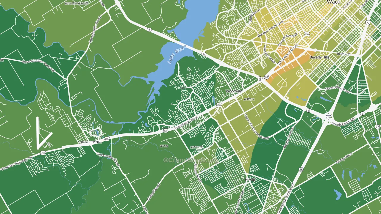 76712, TX Map of Vehicle Theft Rates
