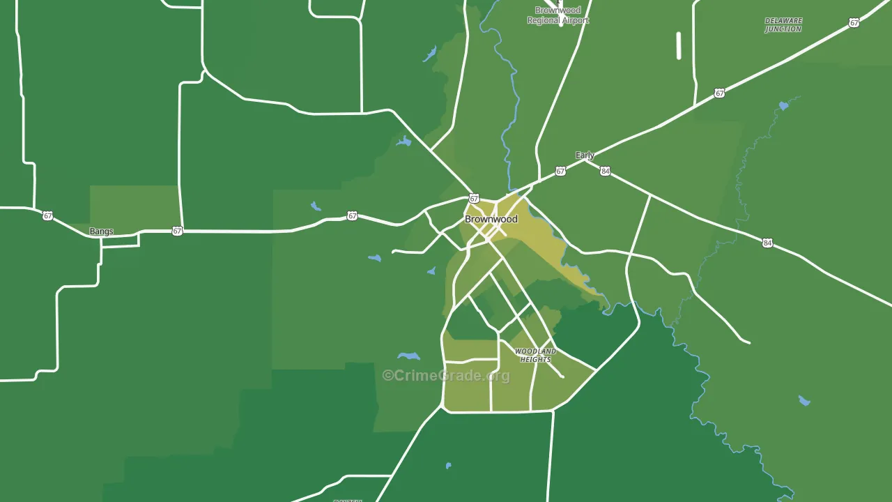 76801, TX Map of Vehicle Theft Rates