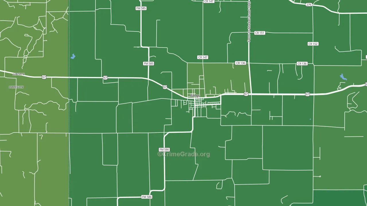 76823, TX Map of Vehicle Theft Rates