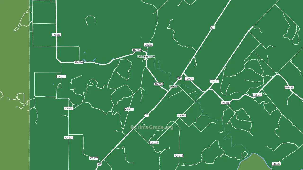 76827, TX Map of Vehicle Theft Rates