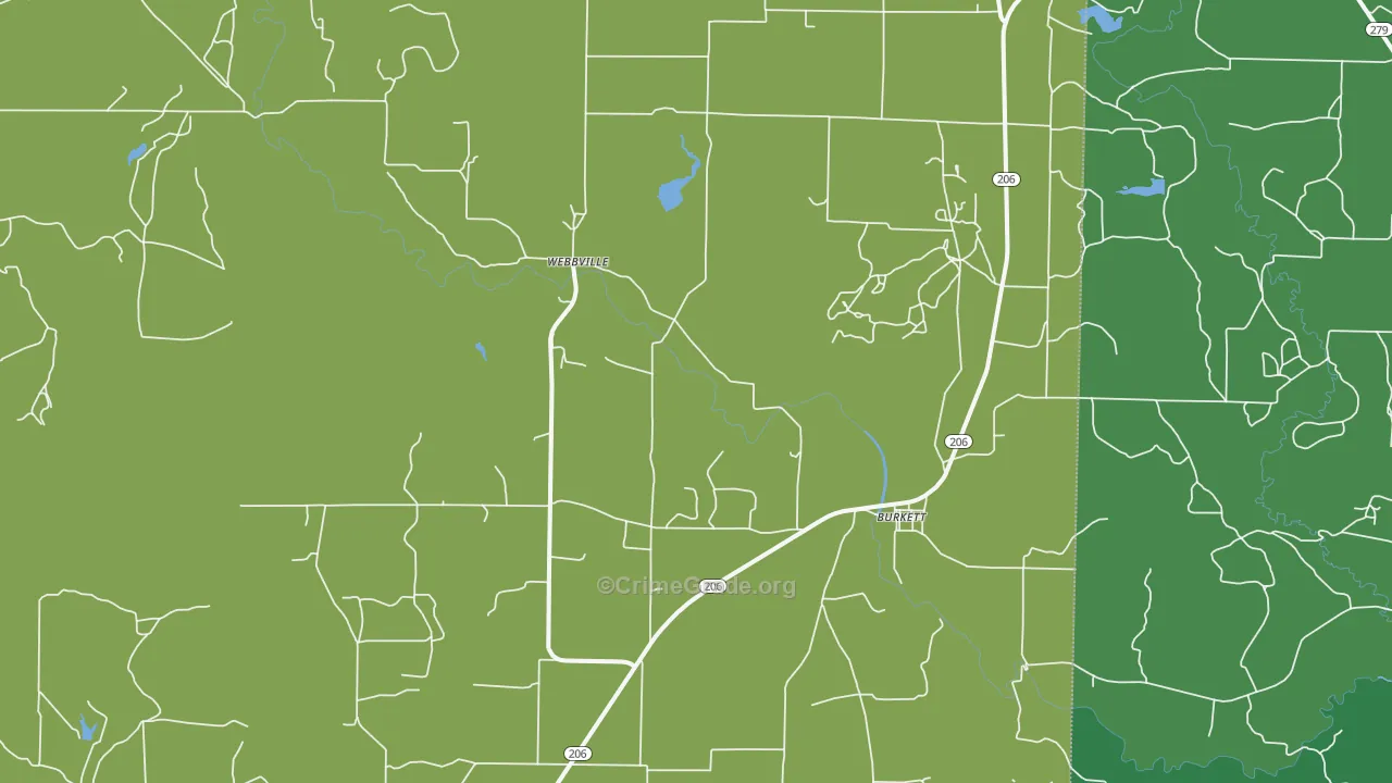 76828, TX Map of Vehicle Theft Rates