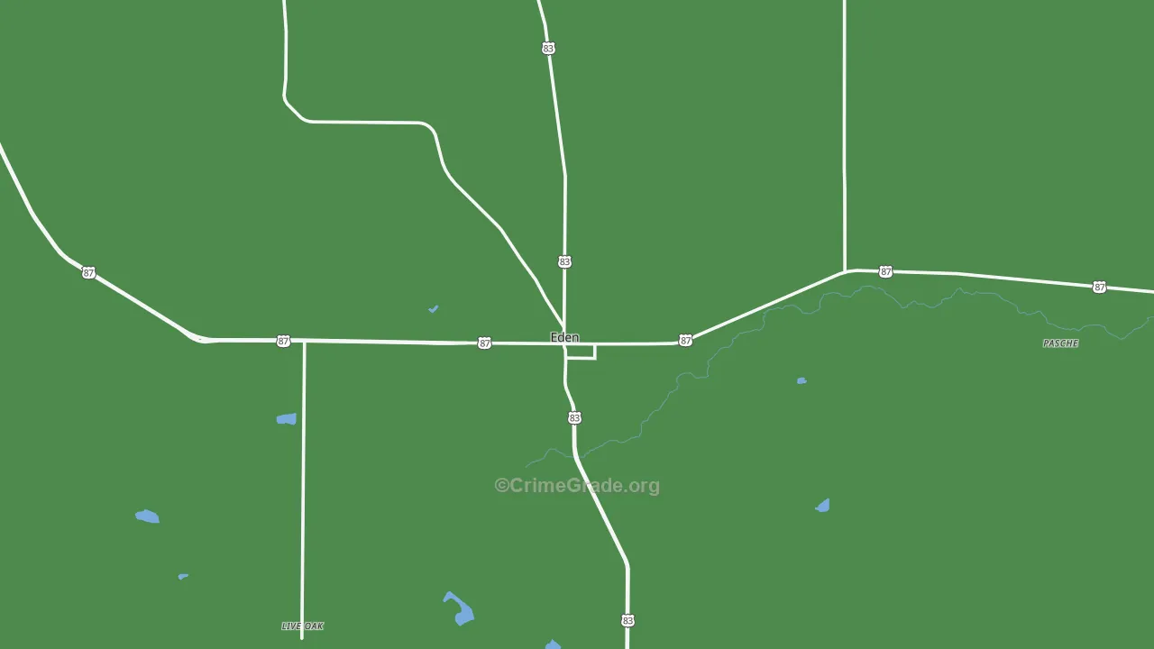 76837, TX Map of Vehicle Theft Rates