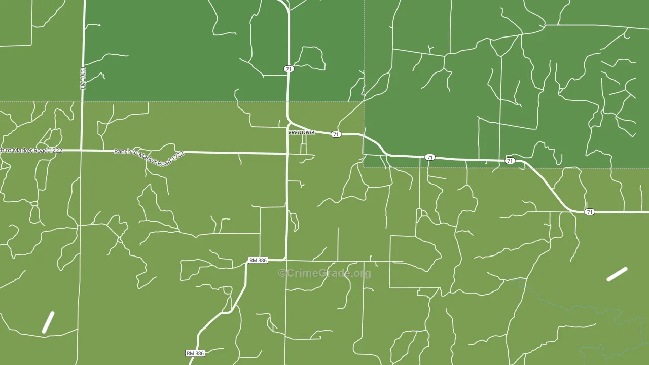 76842, TX Map of Vehicle Theft Rates