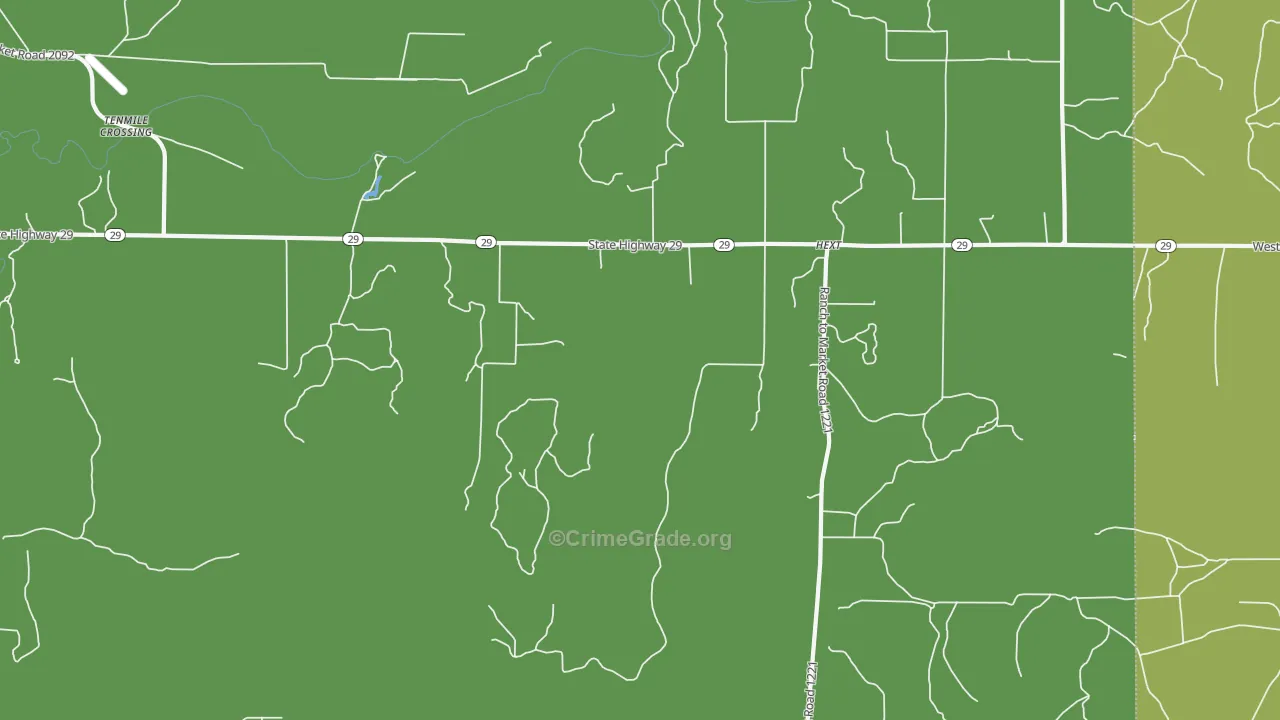 76848, TX Map of Vehicle Theft Rates