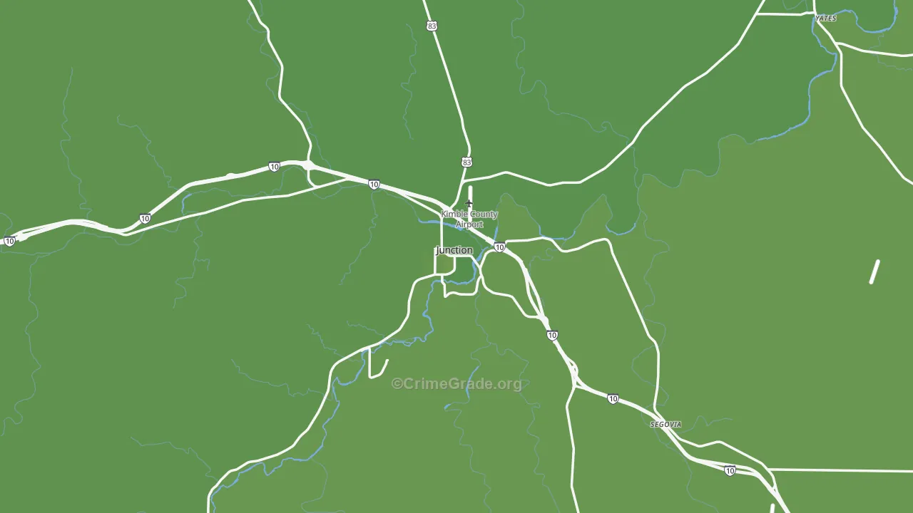 76849, TX Map of Vehicle Theft Rates