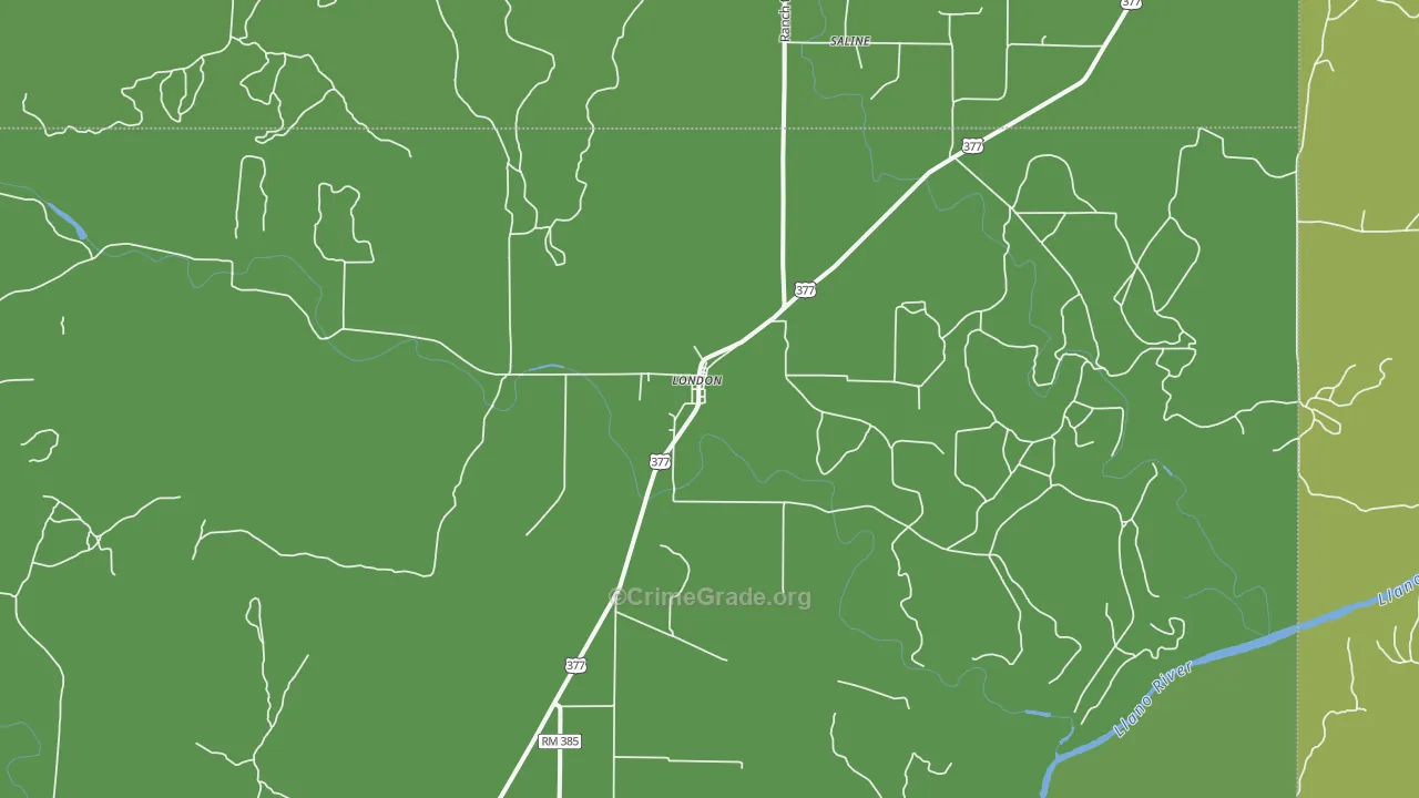 76854, TX Map of Vehicle Theft Rates
