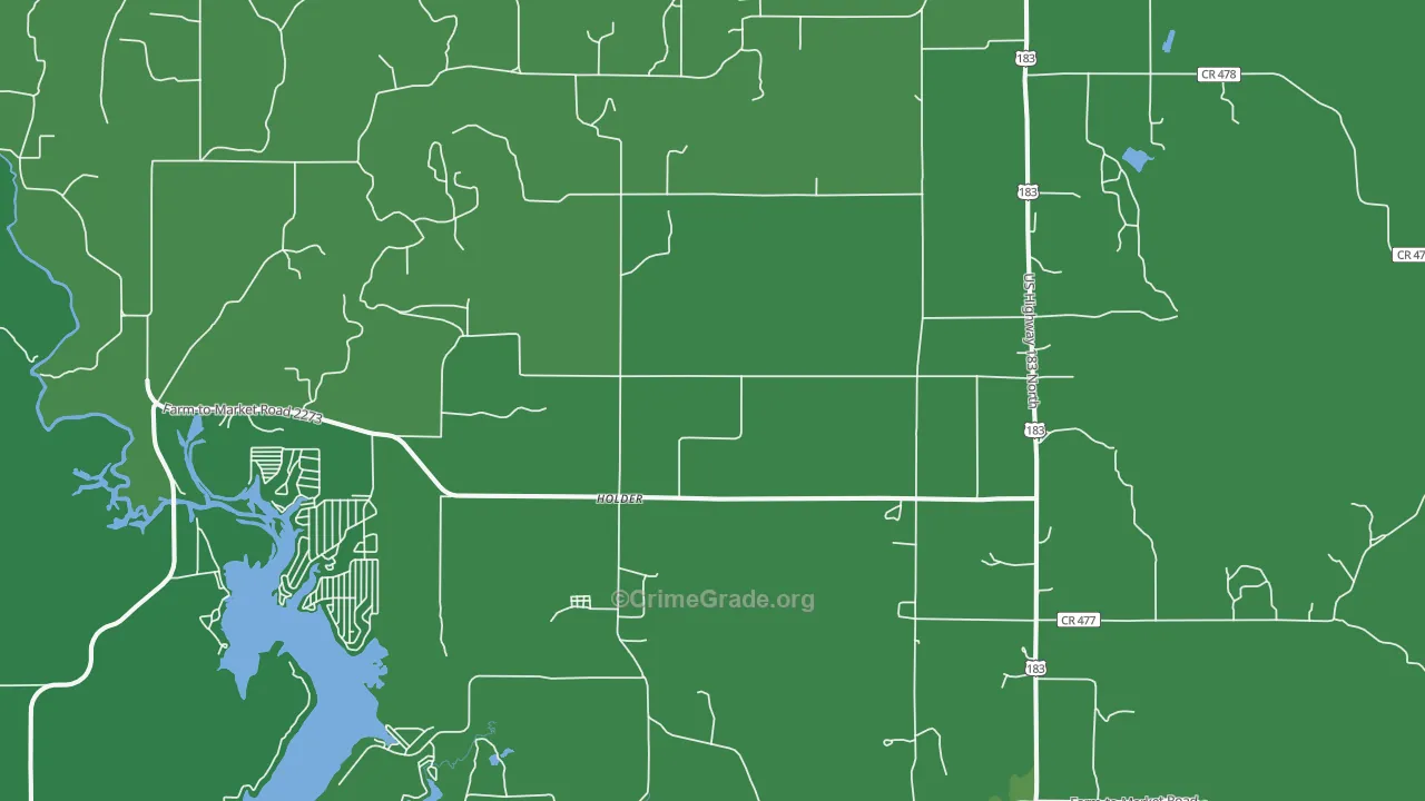 76857, TX Map of Vehicle Theft Rates