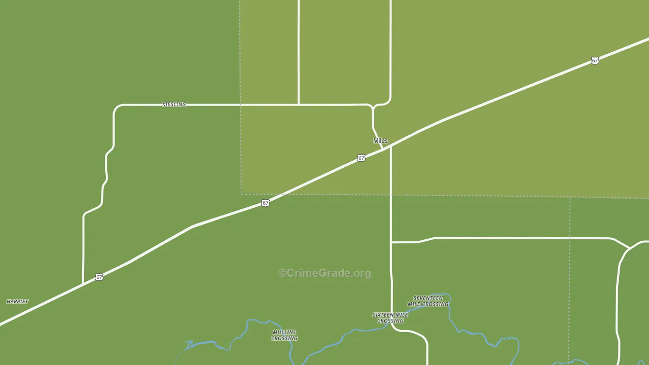 76861, TX Map of Vehicle Theft Rates