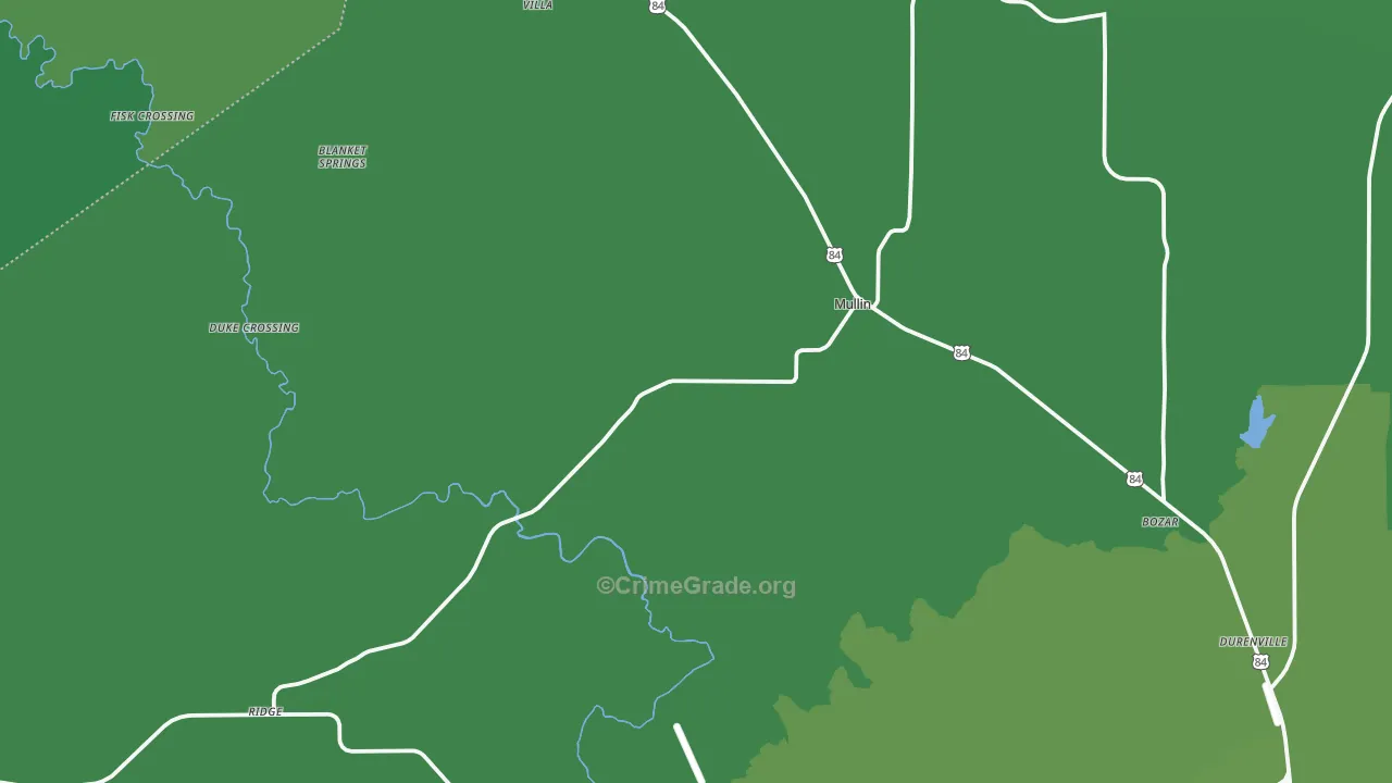 76864, TX Map of Vehicle Theft Rates