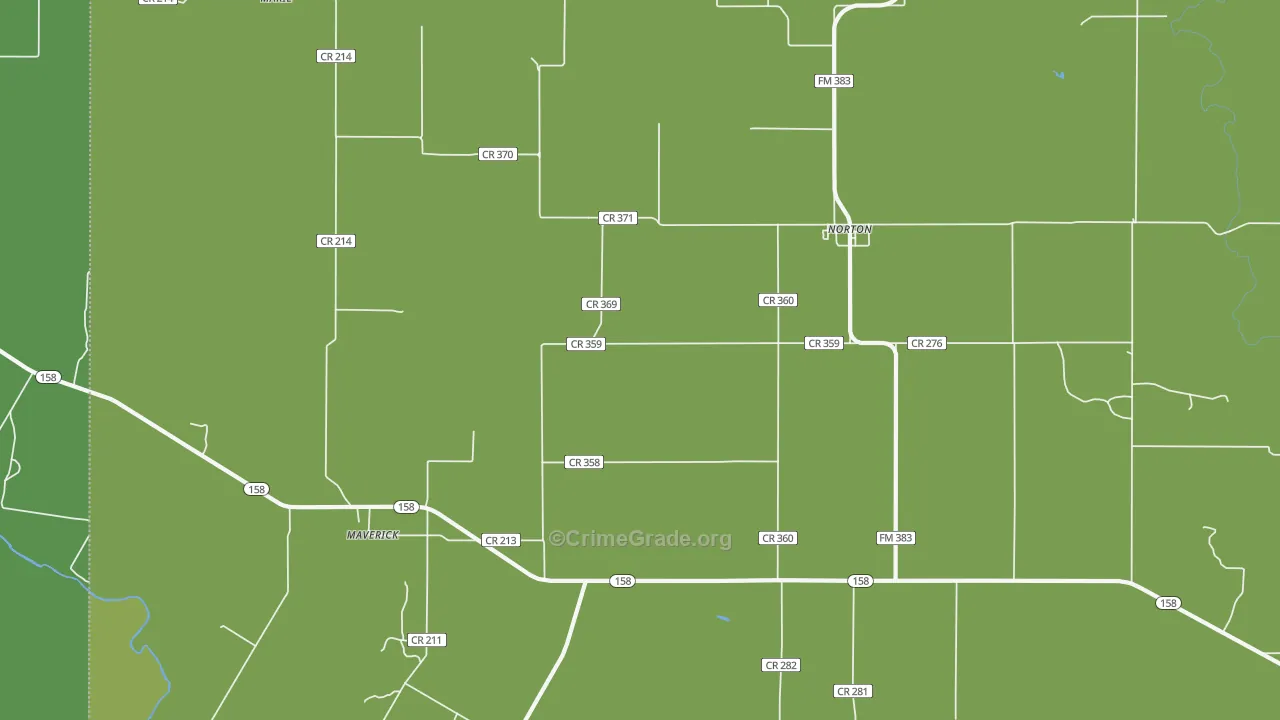 76865, TX Map of Vehicle Theft Rates