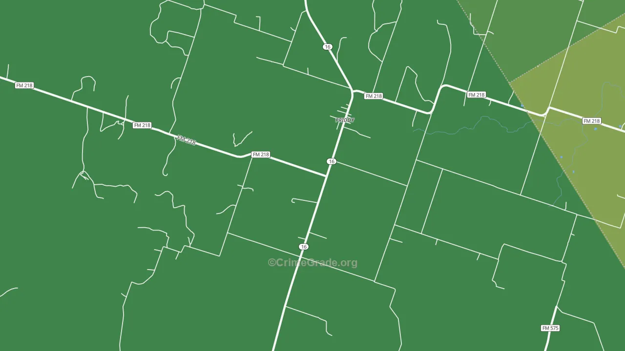 76870, TX Map of Vehicle Theft Rates
