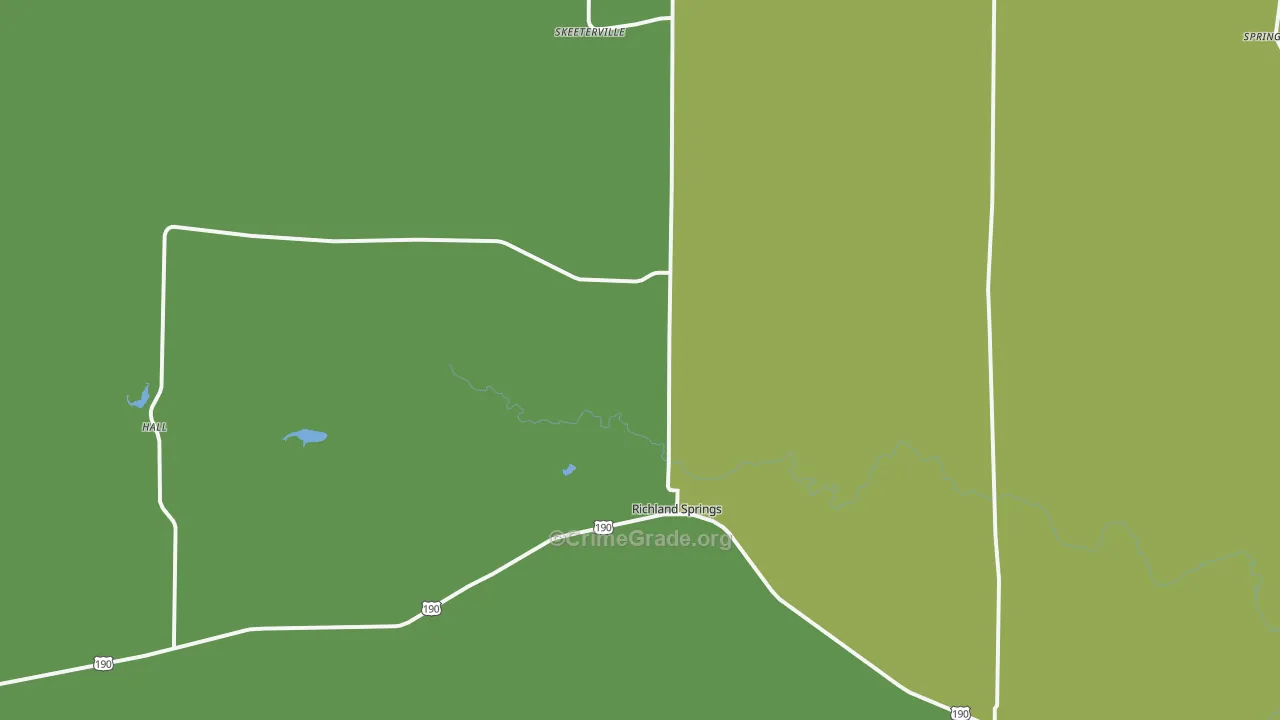 76871, TX Map of Vehicle Theft Rates