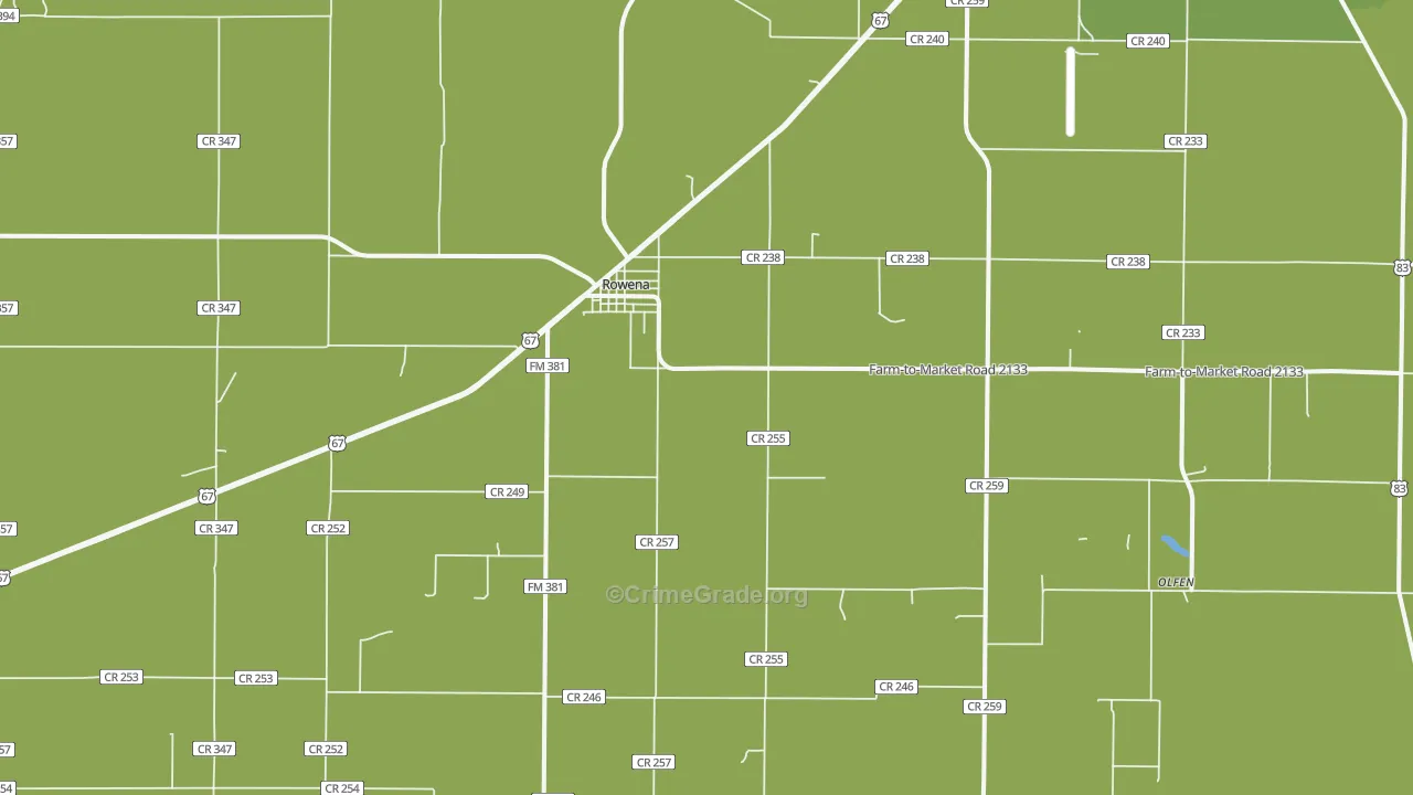 76875, TX Map of Vehicle Theft Rates