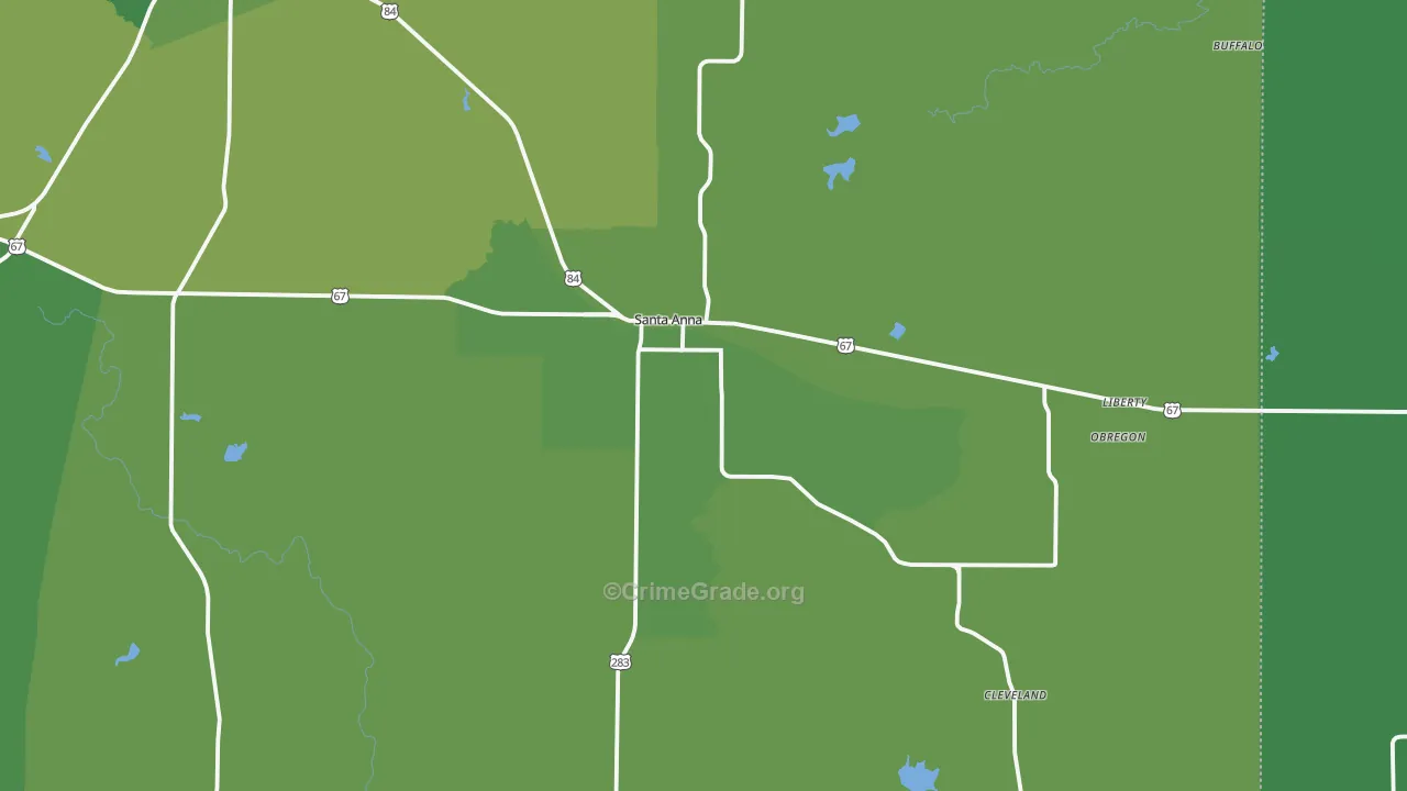 76878, TX Map of Vehicle Theft Rates
