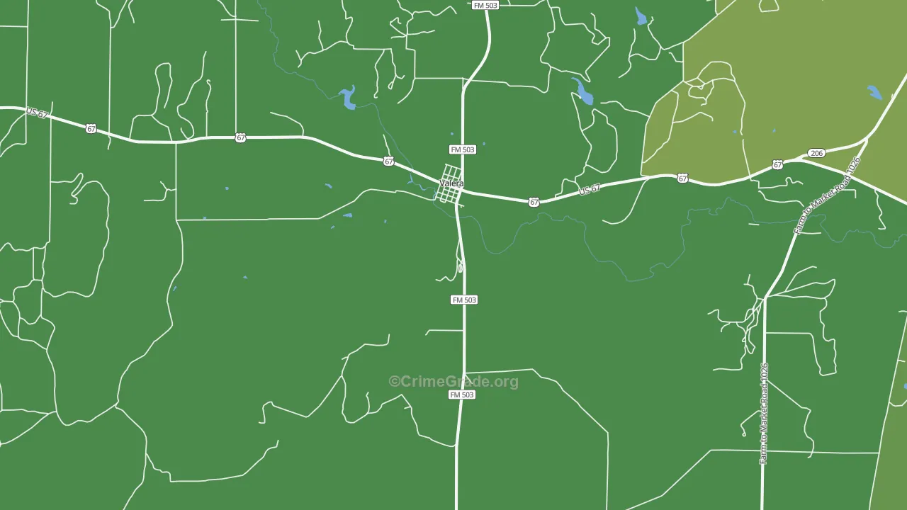 76884, TX Map of Vehicle Theft Rates