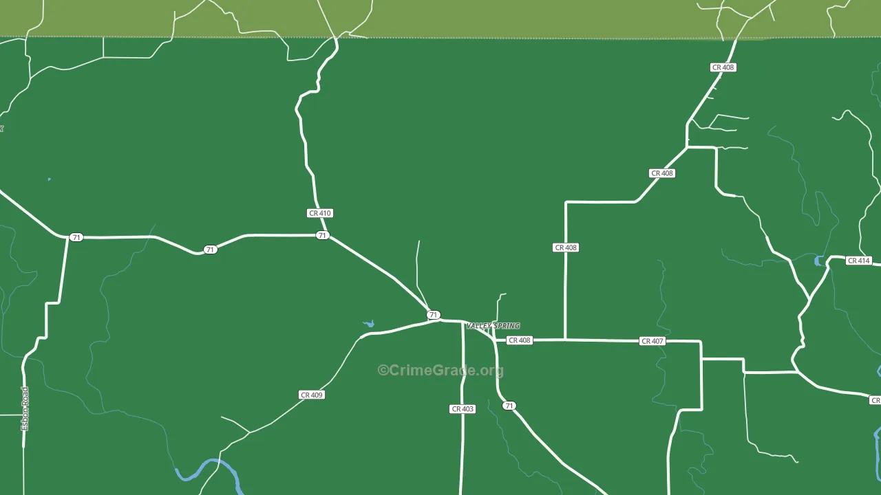 76885, TX Map of Vehicle Theft Rates